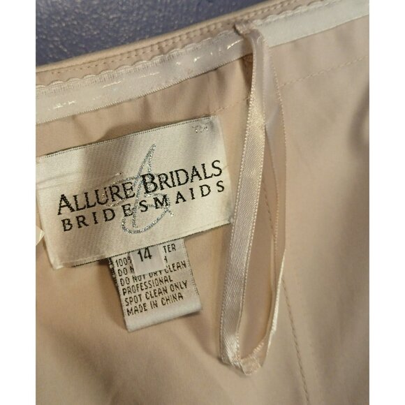 Allure Bridals Bridesmade Dress-Sand- NWT-Strapless-Size 14 - Picture 7 of 9